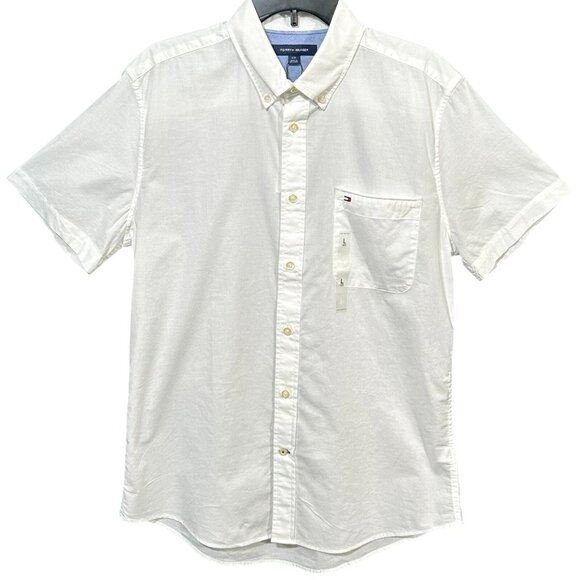 Tommy Hilfiger Other - Tommy Hilfiger Mens Wainwright Button-Up Cotton Shirt Size L White Regular Fit